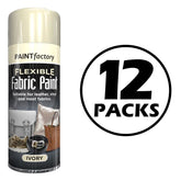 12X Ivory Flexible Fabric & Vinyl Spray Paint 200ml Spray Paint